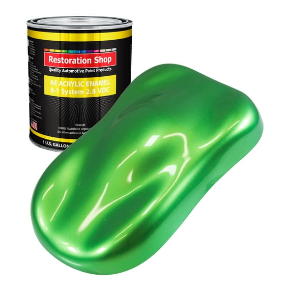 Restoration Shop Firemist Lime Acrylic Enamel Auto Paint - Gallon Paint Color Only - Single Stage High Gloss