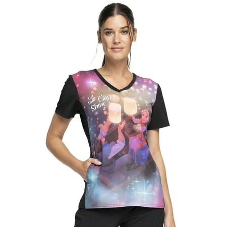 

Tooniforms Scrubs Top For Women V-Neck Print TF627 XL Let Your Light Shine
