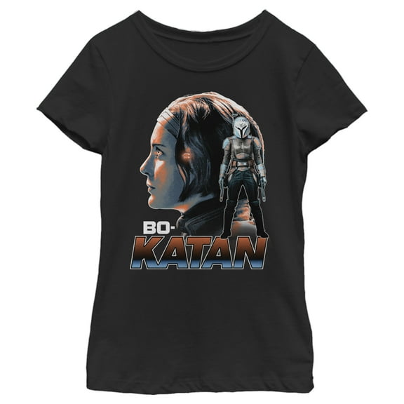 Girl's Star Wars: The Mandalorian Bo-Katan Portrait Graphic Tee Black X Large