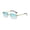 Green, variant on Rimless Square Sunglasses With Curved Alloy Temples Fashion Trendy Street Eyewear For Driving Travel Summer Outdoor High Clarity Lenses UV Protection