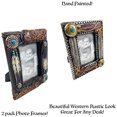 thumbnail image 3 of Urbalabs Western Western Feather Floral Teal Gem Cowboy Two Photo Frame Country Decor Picture Frame 4" x 6" Rustic Gifts Farmhouse Picture Frames Standing 4x6 Elaborate Picture Frame, 3 of 7