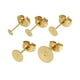 thumbnail image 2 of 25 pares de pendientes de acero inoxidable de 6 mm con cierre de seguridad, tapones planos, decoración de joyería para mujeres y niñas (dorado), 2 of 8
