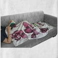 thumbnail image 6 of Floral Soft Flannel Fleece Throw Blanket, Garden Flowers Roses Buds Leaves Hand Drawn Sketchy Image Art, Cozy Plush for Indoor and Outdoor Use, 50" x 70", Pale Pink Hot Pink, by Ambesonne, 6 of 6