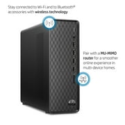 HP S01-pF2003wb Slim Desktop Computers, Intel Core i3-10105, 8GB Ram, 256GB Ssd, Black 27 in Desktop Bundle, Dark Black, Windows 11
