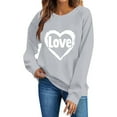 thumbnail image 5 of zbxnLI Spring Sweatshirts Womens Valentine's Day Tops Crew Neck Pullover Top Long Sleeve Sweatshirt Fashion Outfits, 5 of 6