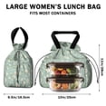 thumbnail image 5 of Pioneer Flower Floral Print Pattern Drawstring Lunch Bag Women - Drawstring Lunch Bag Insulated for Work Office - Stain-Resistant Large Lunchbags for Women with Multi-Pockets, 5 of 6
