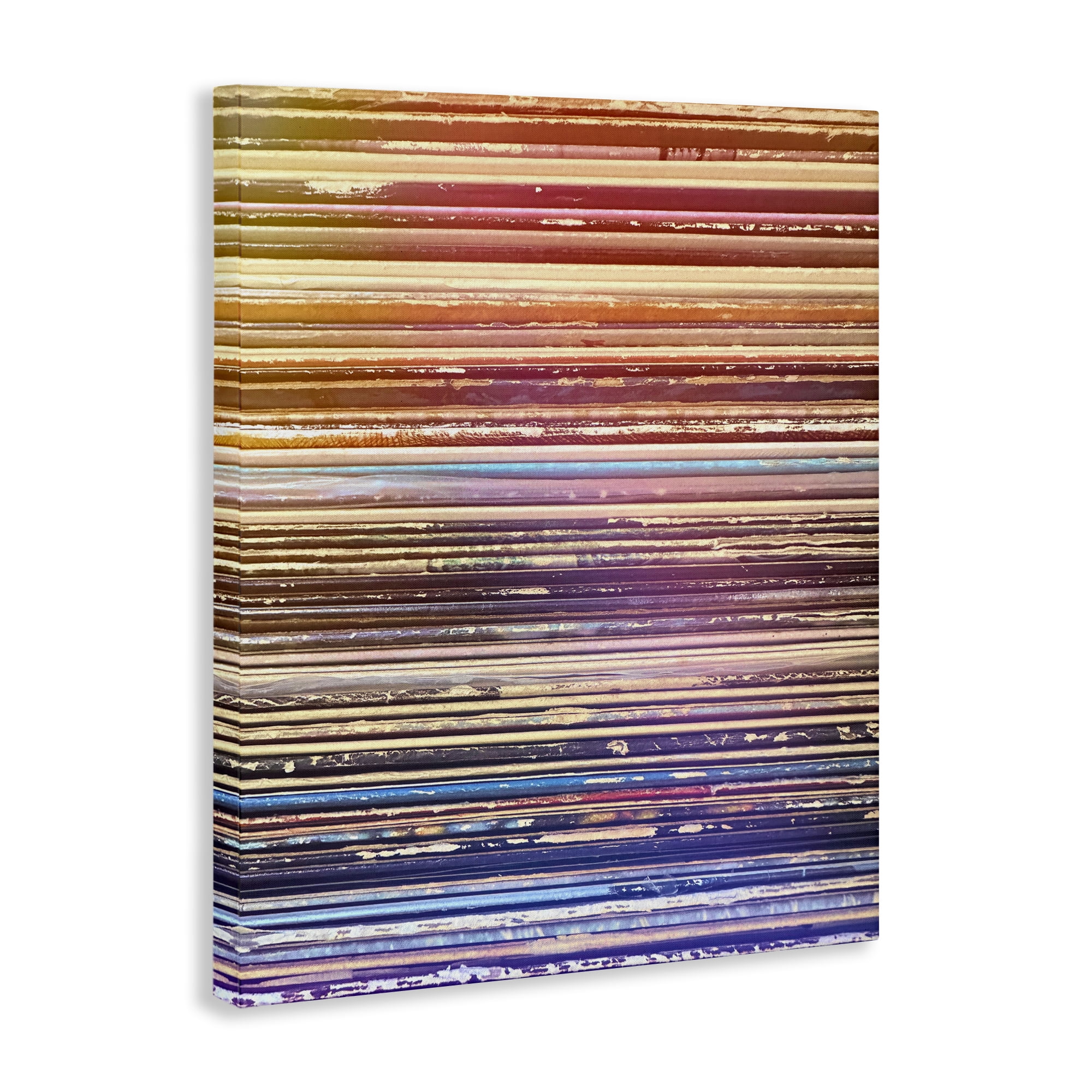 Stupell Industries Music Album Record Edges Abstract Painting Wrapped Canvas Art Print Wall Art, 16 x 20