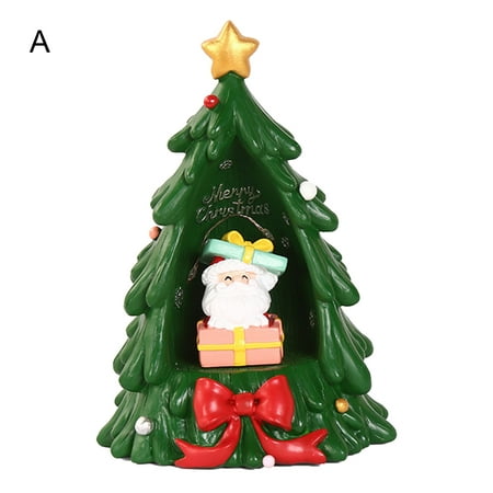 

Shulemin Desktop Night Light Traditional Battery Powered Christmas Tree Shape Miniature Landscape LED Lamp Kids Gifts