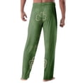 thumbnail image 4 of Domuza St Patricks Day Pajama Pants Men Shamrock Clover Drawstring Stretch Waist Pjs Trousers Loose Fit Soft Lounge Sleepwear with Pockets Dark Green 2XL, 4 of 6