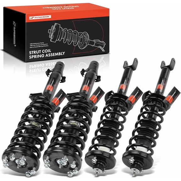 A-Premium Set (4) Front and Rear Complete Struts and Coil Springs Assembly Compatible with Honda Accord 2008 2009 2010 2011 2012, Driver and Passenger Side