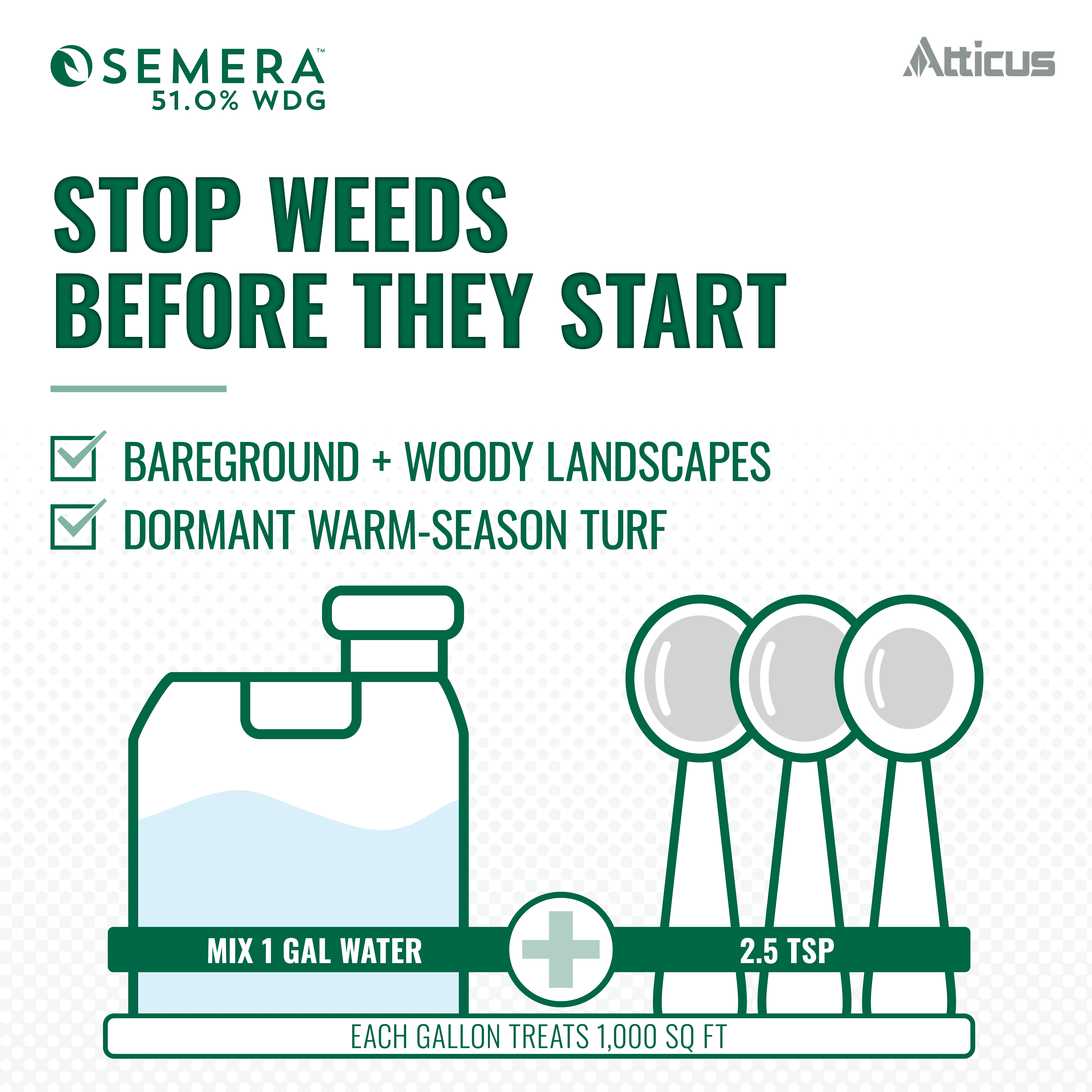 Semera 51.0% WDG Aquatic Herbicide (1 lb)  – Controls Duckweed & Unwanted Vegetation - Flumioxazin 51% by Atticus