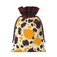 thumbnail image 3 of Color Matching Linen Bundle Mouth Gift Bag Can Be Used For Daily Small Items Milk Cow Print Style Sienna_3 Medium, 3 of 8