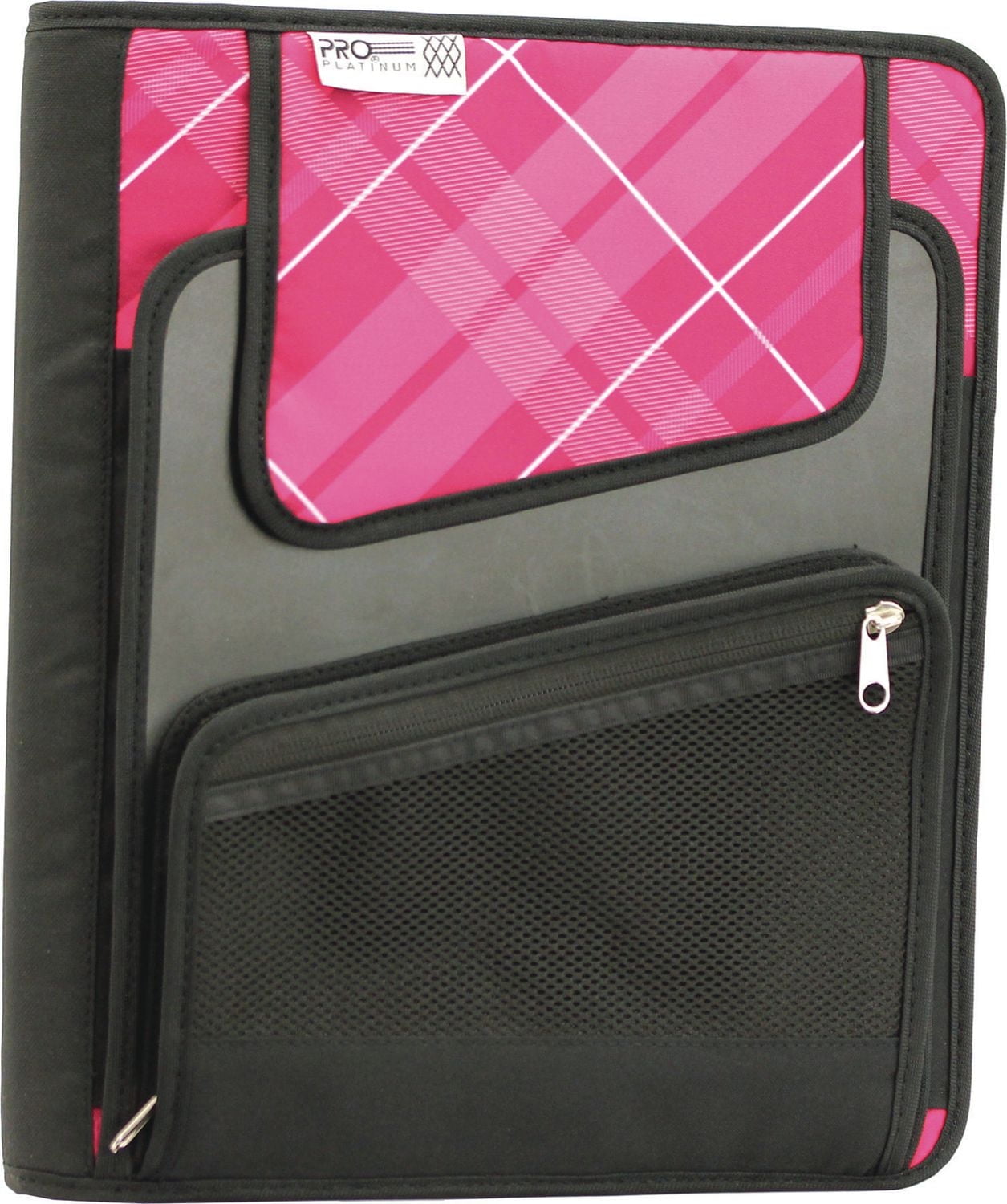 Mead Proplatinum 1.5" Vertical Zipper Binder, Zipper binder with exterior vertical storage pocket