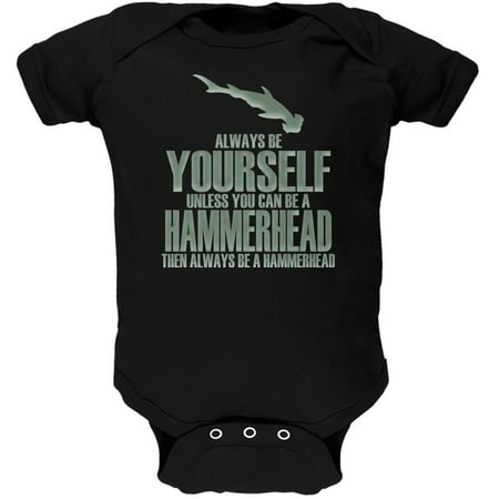 

Always Be Yourself Hammerhead Shark Black Soft Baby One Piece - 18 month