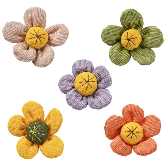 DanLingJewelry 10Pcs Cotton Sunflower Brooch Pins Floral Plant Lapel Pin Badges for Backpacks Bags Hats Decoration Clothing Accessories