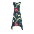 thumbnail image 7 of JTZGDY Women's Casual Summer Dress Retro Floral Printed Sleeveless Sundress Hankerchief Hem Midi Tank Dresses Loose Flowy Crewneck Beach Dress with Pockets Navy#01 XXL, 7 of 7