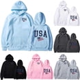 thumbnail image 4 of HAYIMI Women USA Print Sweatshirt Oversized Hoodie Loose Long Sleeve Pullover with Drawstring Pocket Vintage Graphic Hooded Tops for Fall Winter Daily Walking, 4 of 4