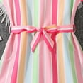 thumbnail image 5 of Gbsyewxs Dress For Girls V Neck Short Sleeve Tassel Patchwork Fashion Summer Kids Dresses Pink Size 8-9 Years, 5 of 9
