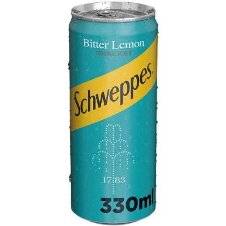 Schweppes Original Bitter Lemon, Carbonated Drink, 330ml Can