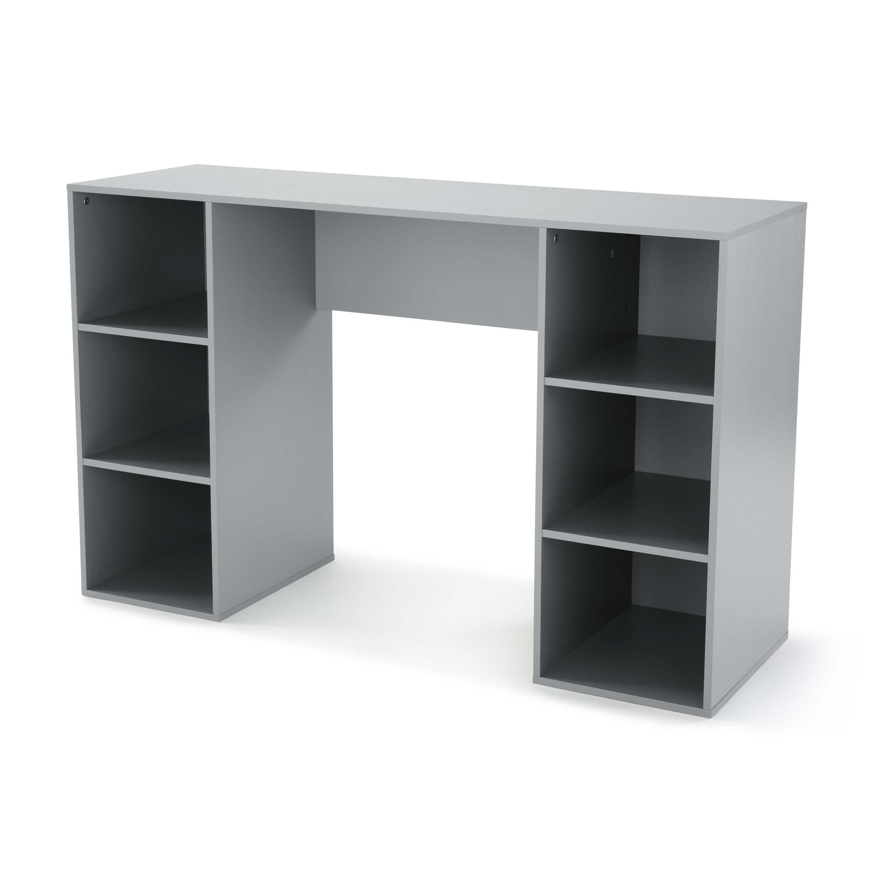 Mainstays 6-Cube Storage Computer Desk, Gray - image 2 of 5