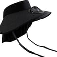 thumbnail image 2 of Gorra con visera y ventilador solar de ala ancha | Gorra transpirable para exteriores que proporciona frescura | Protección UV para acampar, pescar, hacer senderismo y asistir a festivales, 2 of 7