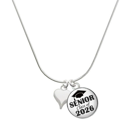 Delight Jewelry Silver-tone Small Long White Heart – Silvertone Senior Class of 2026 Dome Necklace 18 Delight Jewelry Silver-tone Small Long White Heart – Silvertone Senior Class of 2026 Dome Necklace 18