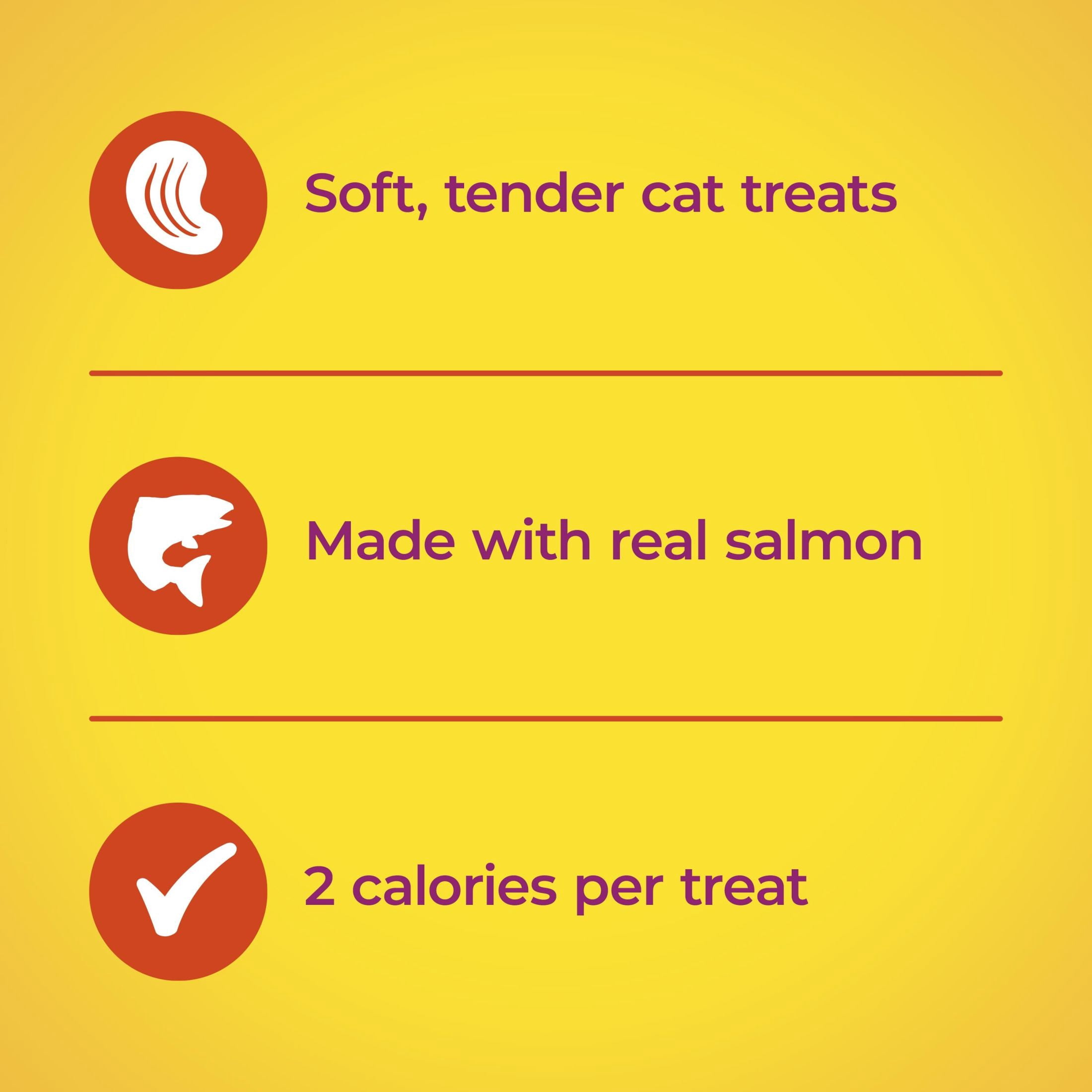 (12 pack) Meow Mix Irresistibles Soft Cat Treats Made with Real Salmon, 12 oz Pouch