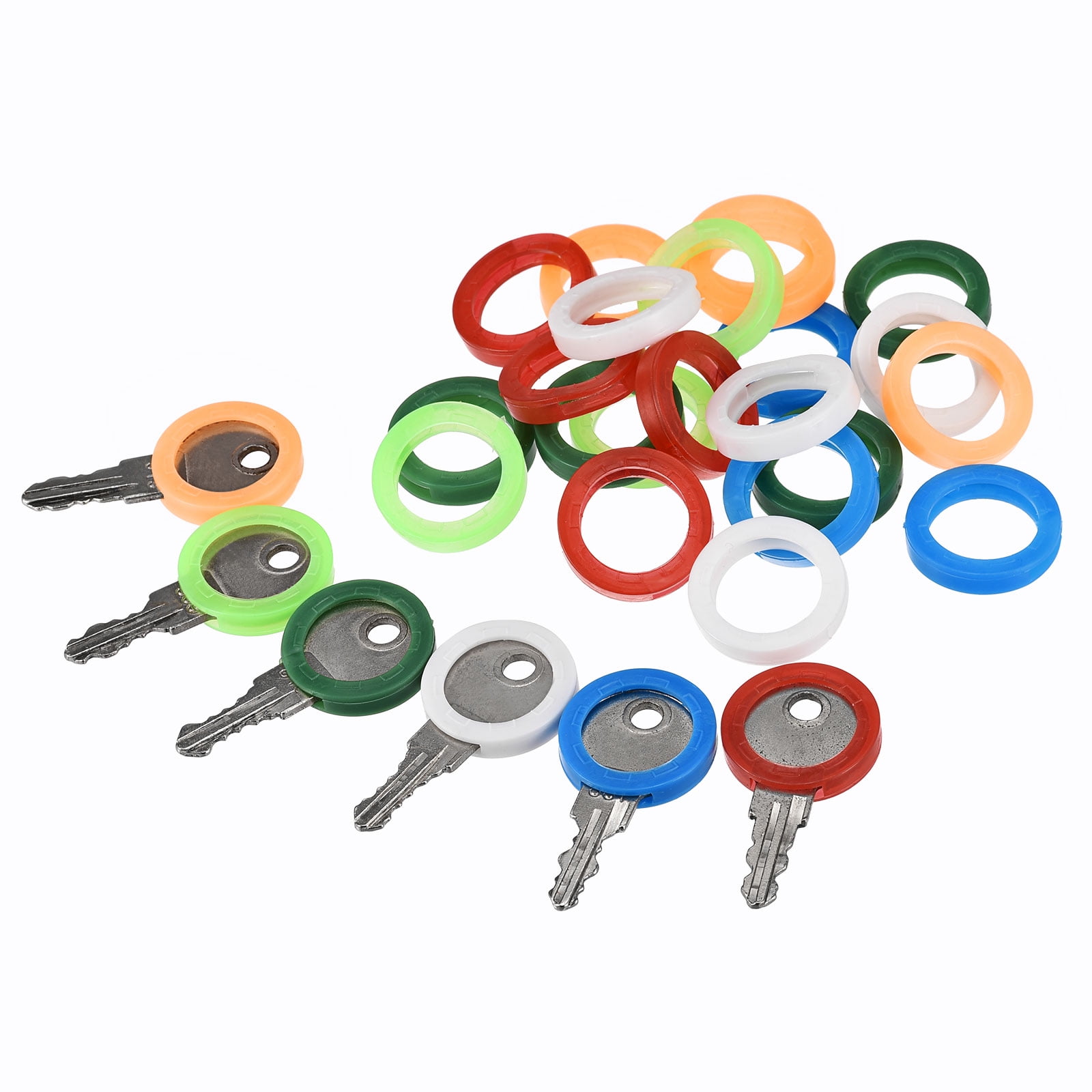 Unique Bargains Key Cap Cover Rings Keys Identifier Coding Tags Silicone Yellow