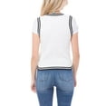 thumbnail image 4 of MixMatchy Women's Solid Sleeveless V Neck Cable Knit Stitching Soft Sweater Vest, 4 of 7