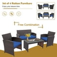thumbnail image 5 of Costway 8PCS Patio Rattan Furniture Set Cushioned Chair Sofa Coffee Table Navy, 5 of 10