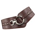 thumbnail image 2 of sweethay Cinturón de mujer, corsé de banda ancha de cuero PU, vestido elástico, camiseta, cinturones de cintura, decoración de fiesta, Cinturones Marrón, 2 of 6