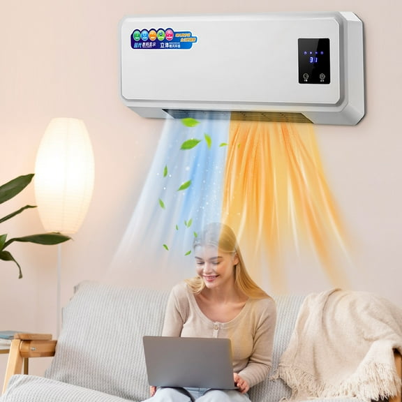 FYHALE 10,000 BTU Window-Wall Air Conditioner with 10,000 BTU Supplemental Heat, 115V, Window AC for Large Rooms up to 550 Sq.Ft. with Smart Remote Control