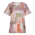 thumbnail image 4 of USSUMA Womens Tops Dressy Casual Fashion Shirts Women Summer Short Sleeve Plus Tunics T-Shirts Print V-Neck Summer Tops Casual Blouse Tops Ladies Tops Trendy, 4 of 8