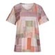 thumbnail image 4 of Moda Mujer Verano Camisetas de manga corta Estampado con cuello en V Blusa informal Tops Fridja  hjk5424, 4 of 8