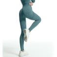 thumbnail image 7 of 3D Anti Cellulite Leggings Scrunch Butt Compression Legging No Curling Lift Pants Lightweight Slim Fit Pants Tummy Shaping Pants 3D Gym Leggings for Women No Front Seam Leggings Blackish Green L, 7 of 7