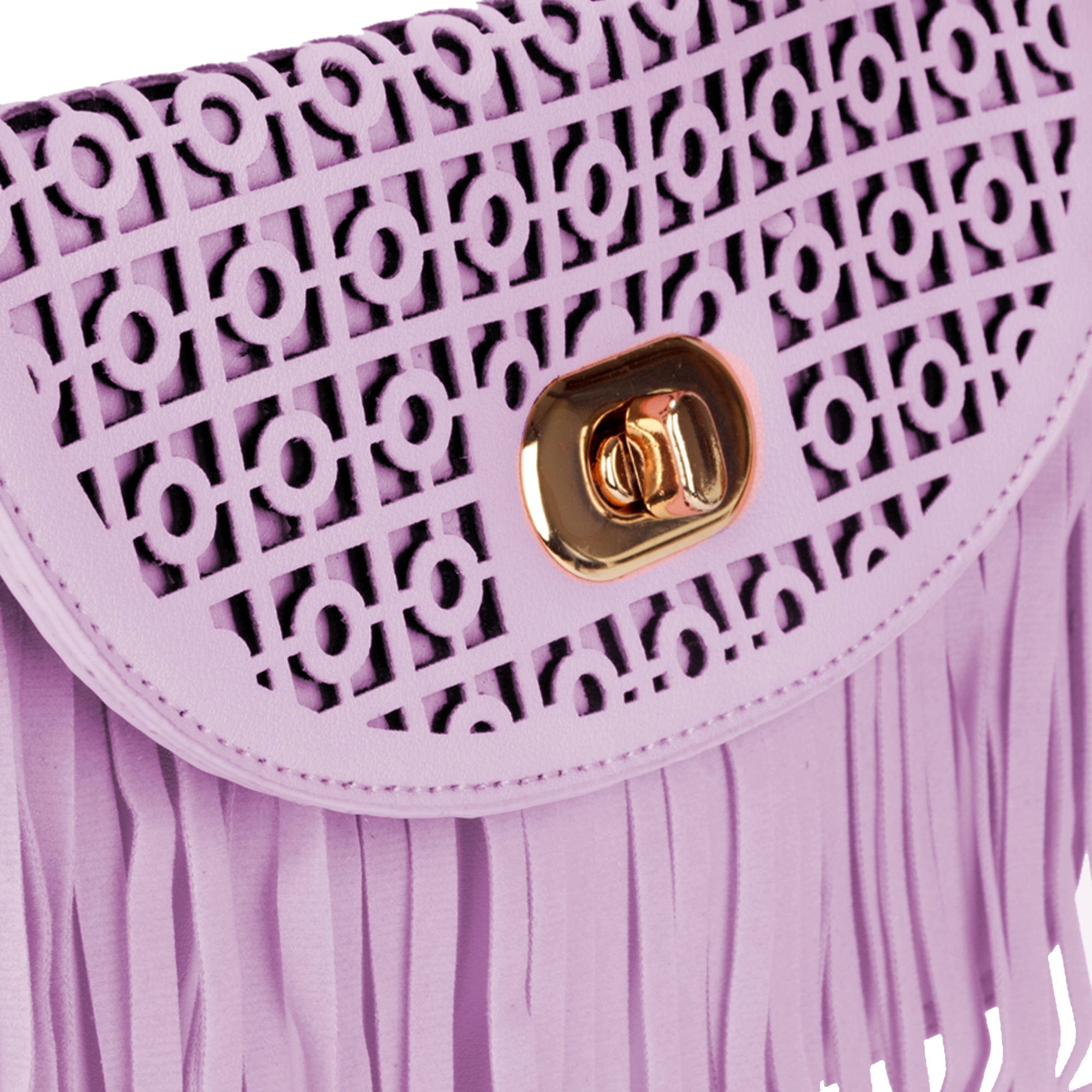 Women's Cute Compact Fringe Purse Shoulder Bag (Fits Cell Phones up to 6.25In x 3.1In)