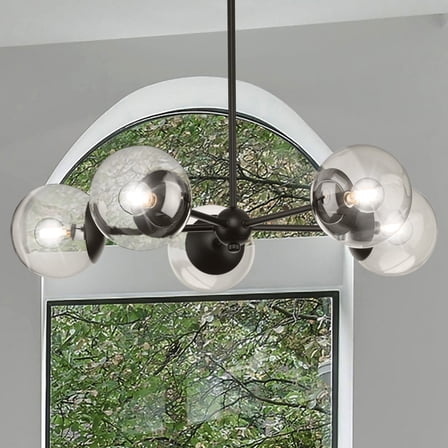 Luxury Minimalist Chandelier, Matte Black, UHP4449