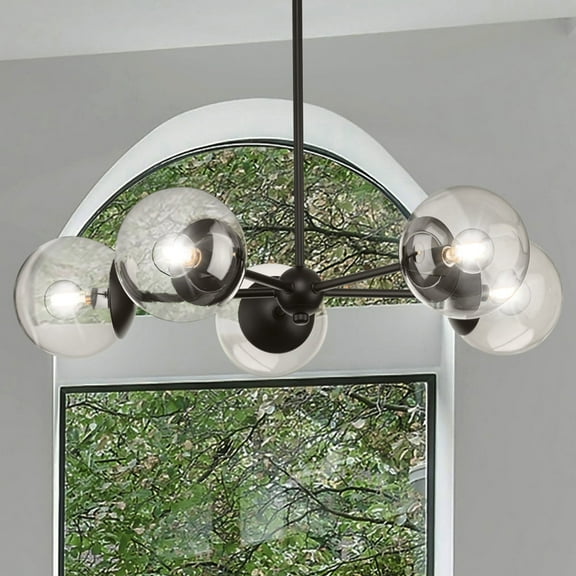 Luxury Minimalist Chandelier, Matte Black, UHP4449