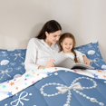 thumbnail image 5 of Manfei 3D Cartoon Shell Print 7-Piece Twin Bedding,Ribbon Dreamy Bowtie Bedding Comforter Set,Colorful Stars Reversible, 5 of 7