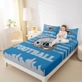 thumbnail image 4 of jejeloiu Rugby Sport Game Bed Sheets,Gray Football Hemet King Sheets For Ball Lover 4 Pieces, 4 of 7