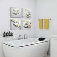 thumbnail image 2 of Bathroom Decor Wall Art Yellow Gray Pictures Flowers and Pebble Stone Zen Modern Canvas Paintings for Bedroom Living Room 4 Panel 12x12 in, 2 of 6
