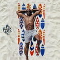 thumbnail image 3 of Microfiber Beach Towel 75*150cm,Super Absorbent Coconut Surfboards Pattern Swim Beach Towels,Surfboard, 3 of 5