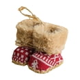 thumbnail image 2 of Christmas Decorative Boots Pendants Snowflake Pattern Fuzzy Knit Shoes Hanging Ornaments, 2 of 4