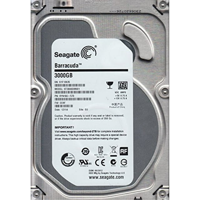 Seagate Barracuda 3TB 7200rpm SATA III Internal Hard Drive (ST3000DM001)