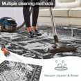 thumbnail image 5 of Black Grey Outdoor Rug 5x7 Ft - Reversible Patio Rug Outdoor Camping Rugs, Boho Vintage Print Distressed Brick Patterns Indoor Outdoor Area Rugs, Non-Slip Outdoor Carpet Runner for Deck/Porch, 5 of 8