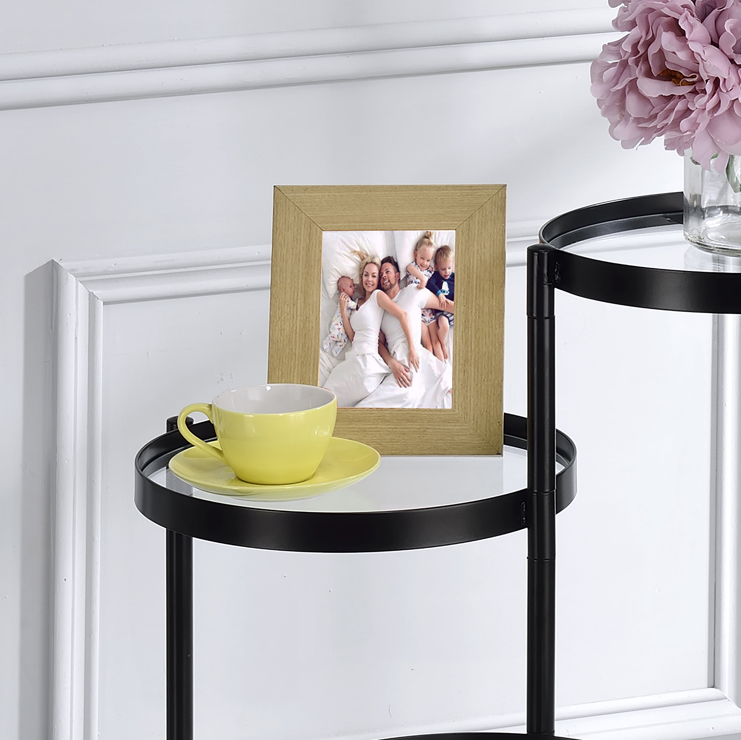 Furniture of America Selena Indoor 3-Tier Plant Stand, Black
