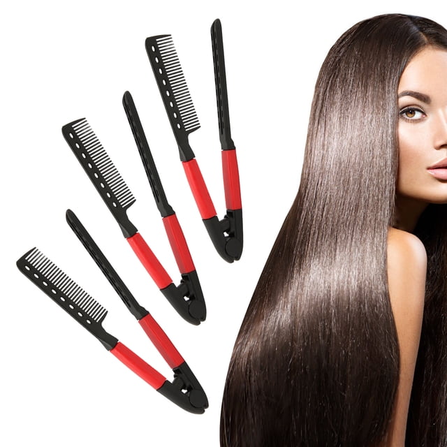 Peine Recto En Forma De V, Ergonómico Multiusos De 3 Piezas, Peine Alisador De Cabello Portátil Resistente Al Calor Duradero Para Cabello Nudoso