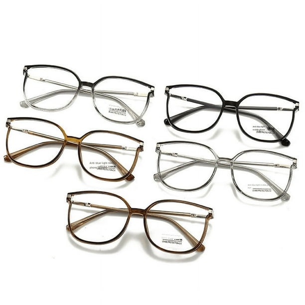 Gafas de lectura con luz anti-azul para mujer, anteojos con montura grande, montura artística, gafas para hipermetropía, gafas lisas que combinan con todo