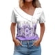 thumbnail image 1 of Camisetas de Manga Corta para las Mujeres Impresas Primavera Verano Botón de la Camiseta Casual, Camisetas de Mujer Casual, 1 of 4