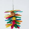 thumbnail image 3 of Parrot Chew Block Teeth Cleaning Wooden Fun Bird Chewing Block Parrot Bell Toy, 3 of 10